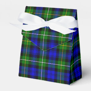 Campbell tartan blue green plaid favour box