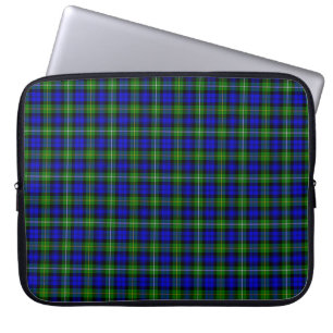 Campbell tartan blue green plaid laptop sleeve