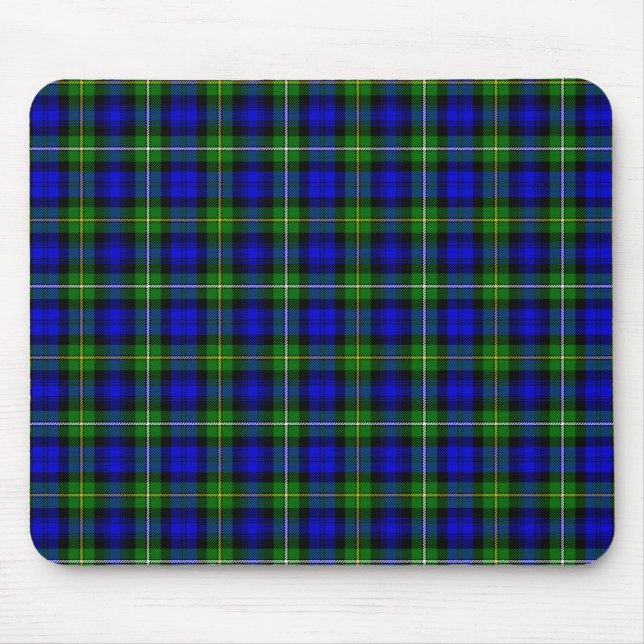 Campbell tartan blue green plaid mouse mat (Front)