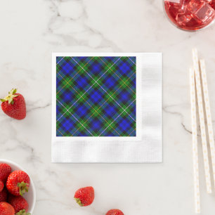 Campbell tartan blue green plaid napkin
