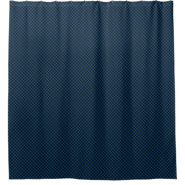 Campbell tartan blue green plaid shower curtain (Front)