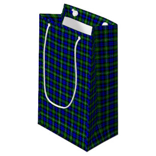 Campbell tartan blue green plaid small gift bag