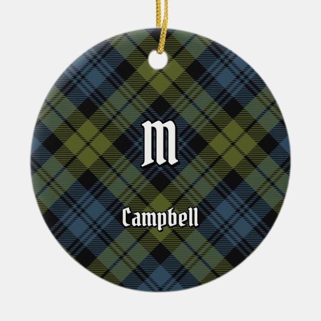 Campbell Tartan Ceramic Tree Decoration (Front)