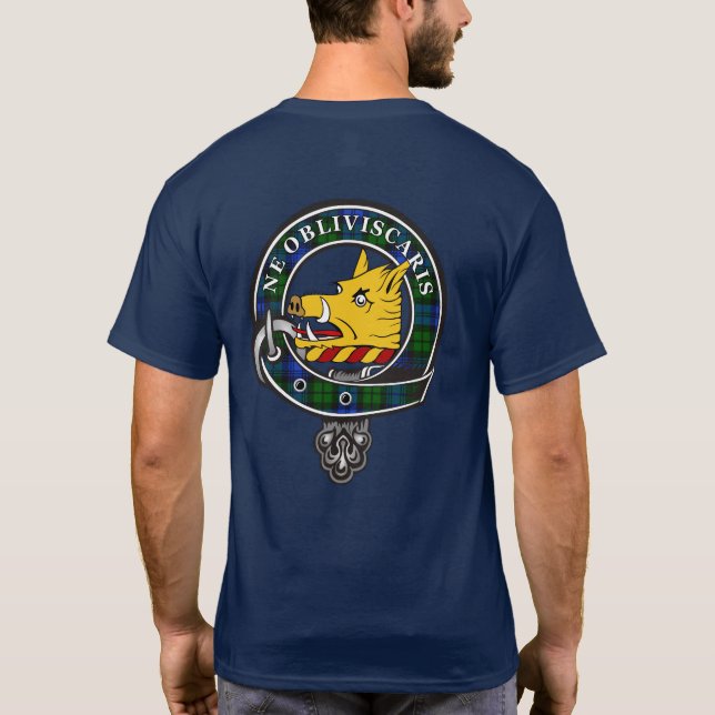 Campbell Tartan Clan Badge Personalised T-Shirt (Back)