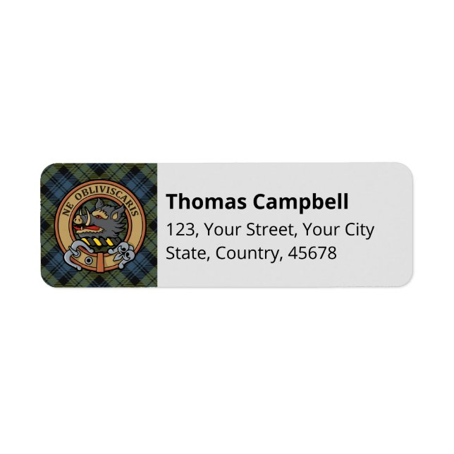 Campbell Tartan Label (Front)