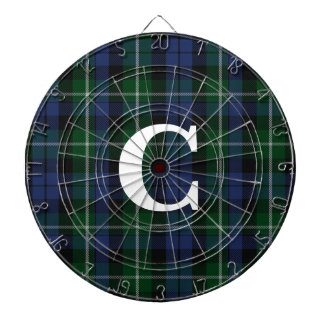 Campbell Tartan Plaid Monogrammed Dartboard