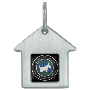 Campbell Tartan Scottie Dog Personalised Pet ID Tag