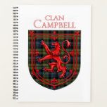Campbell Tartan Scottish Plaid Lion Rampant Planner<br><div class="desc">Campbell Scottish tartan plaid pattern design for the Campbell Clan Family underneath the red Lion Rampant Shield of Scotland.</div>