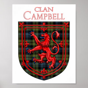 Campbell Tartan Scottish Plaid Lion Rampant Poster