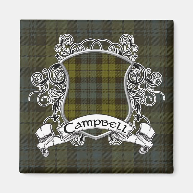 Campbell Tartan Shield Magnet (Front)