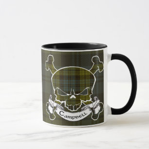 Campbell Tartan Skull Mug