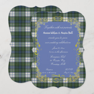 Campbell Tartan w/Gold Frame Invitation