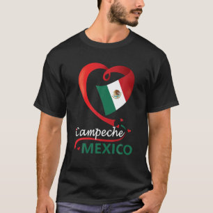 Campeche Mexico Heart Flag Mexicana Corazon Mujer T-Shirt