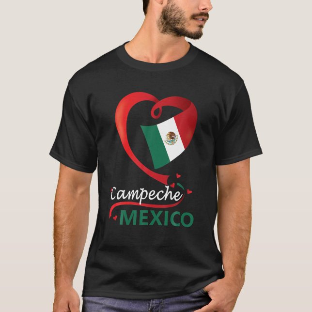 Campeche Mexico Heart Flag Mexicana Corazon Mujer T-Shirt (Front)