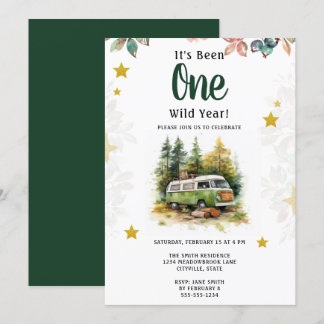 Camper 1st Birthday Camping Invitation