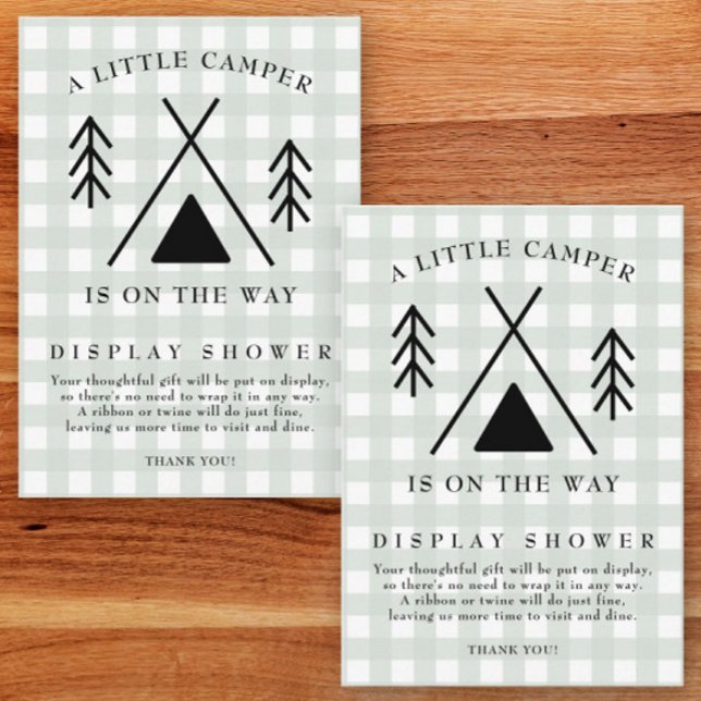 Camper baby shower - display shower enclosure card (Creator Uploaded)
