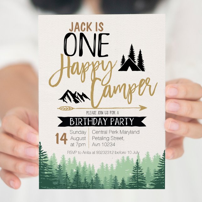 Camper Birthday Invitation Camping Party (Creator Uploaded)