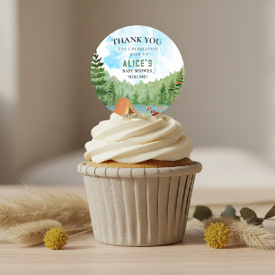 Camper Camping Adventure Forest Animal Baby Shower Classic Round Sticker