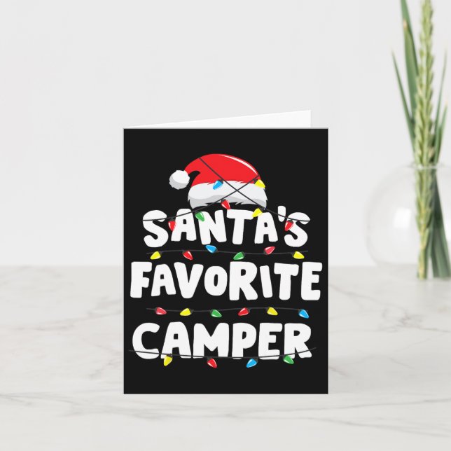 Camper Camping Christmas Santa's Favourite Funny X Card (Front)