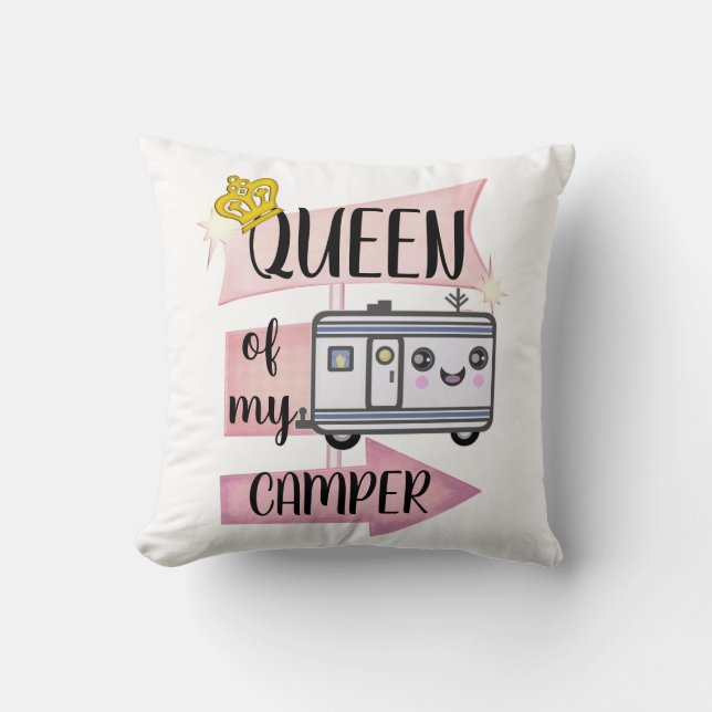 Camper Camping Funny RVing Lifestyle Pillow (Front)