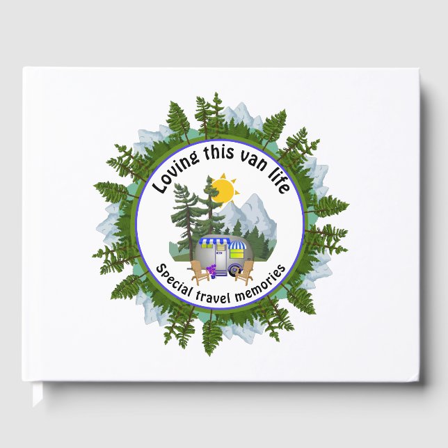 Camper CARAVAN Travels Custom Photo Guest Book (Front)
