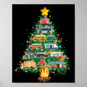 Camper Christmas Tree Vehicles Camping Rving Poster
