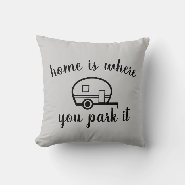 Camper Double Sided Throw Pillow (Front)