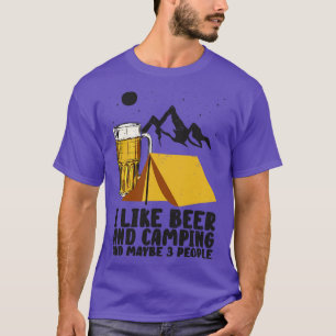 Camper Drinking Beer Wilderness Campfire T-Shirt