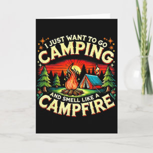 Camper Funny Cute Camng Glamng Campfire Quote Camp Card