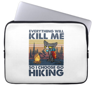Camper Gift Go Hiking With Cat Birthday Laptop Sleeve