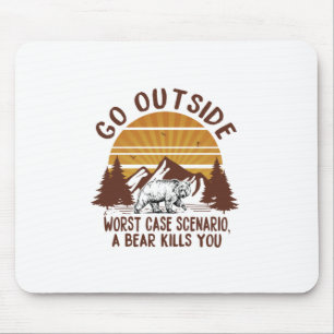 Camper Gift Go Outside Worst Case Scenario Xmas Mouse Mat