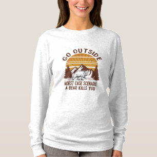 Camper Gift Go Outside Worst Case Scenario Xmas T-Shirt