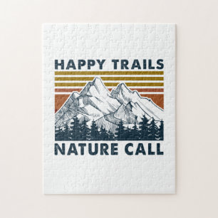 Camper Gift Happy Trails Nature Call Birthday Jigsaw Puzzle
