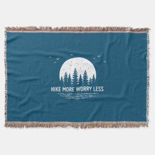 Camper Gift Hike More Worry Less Birthday Throw Blanket