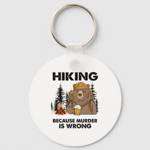 Camper Gift   Hiking Bear Birthday Key Ring