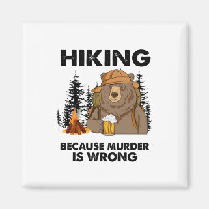 Camper Gift Hiking Bear Birthday Magnet