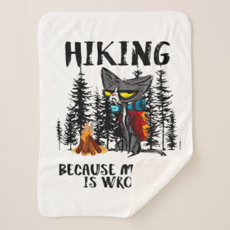 Camper Gift | Hiking Because Murder Is Wrong Xmas Sherpa Blanket