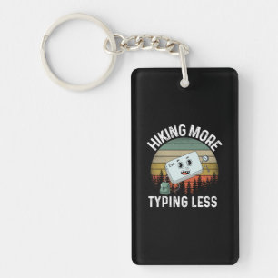 Camper Gift   Hiking More Typing Less Birthday Key Ring