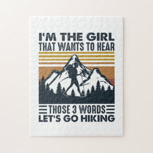 Camper Gift   I Am The Girl Let Go Hiking Birthday Jigsaw Puzzle