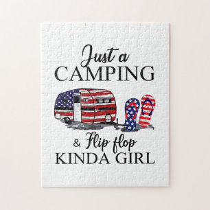 Camper Gift Just A Camping And Kinda Girl Xmas Jigsaw Puzzle