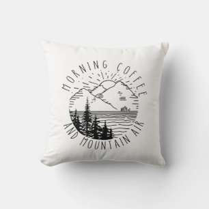 Camper Gift   Morning Coffee And Mountain Air Xmas Cushion