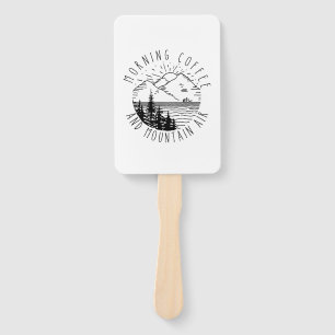 Camper Gift Morning Coffee And Mountain Air Xmas Hand Fan