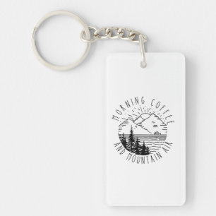 Camper Gift Morning Coffee And Mountain Air Xmas Key Ring