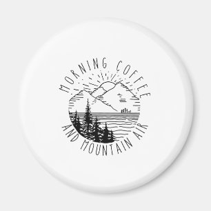 Camper Gift   Morning Coffee And Mountain Air Xmas Magnet