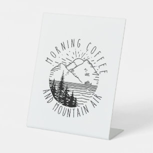Camper Gift Morning Coffee And Mountain Air Xmas Pedestal Sign