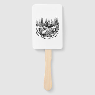 Camper Gift   Mountains Are Calling Birthday Hand Fan