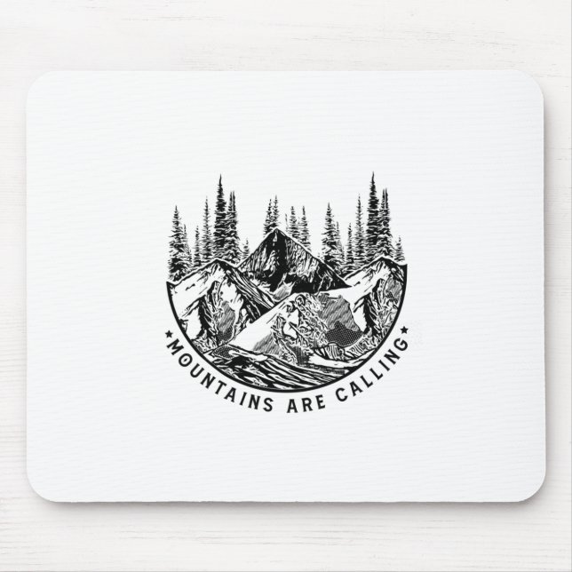 Camper Gift | Mountains Are Calling Birthday Mouse Mat (Front)