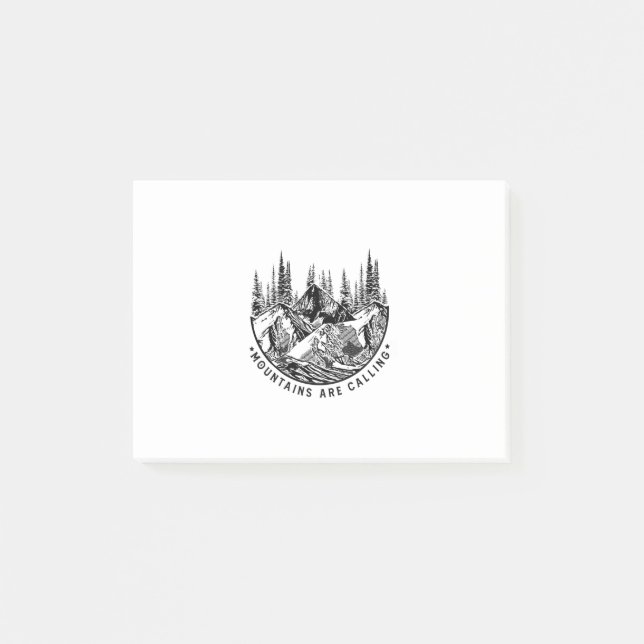 Camper Gift | Mountains Are Calling Birthday Post-it Notes (Front)