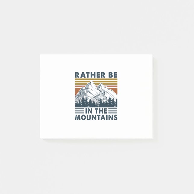 Camper Gift | Rather Be In The Mountains Birthday Post-it Notes (Front)