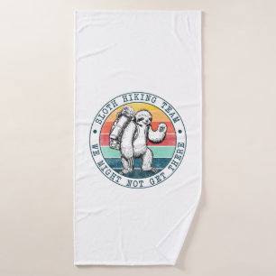 Camper Gift Sloth Hiking Team Birthday Bath Towel
